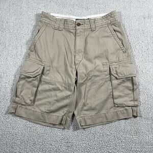 Polo Ralph Lauren Shorts Mens 31 Cargo Tan Cotton Military Army Baggy
